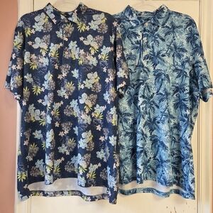 JOHNNIE-O Golf Polo Bundle Of 2 Hawaiian Tropical Prints Extra Large